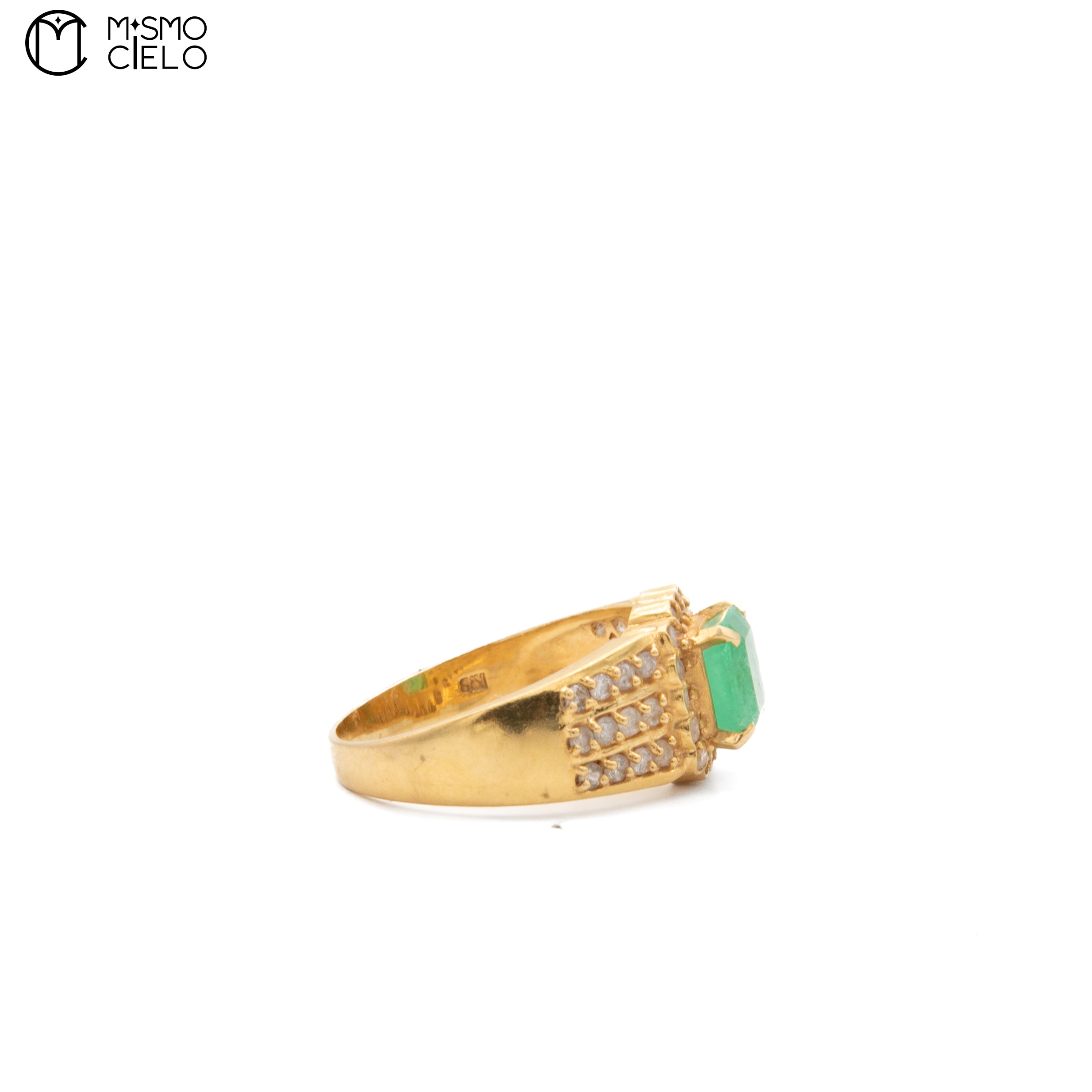 18ct Emerald and Diamond 6.0g Ring Size 17