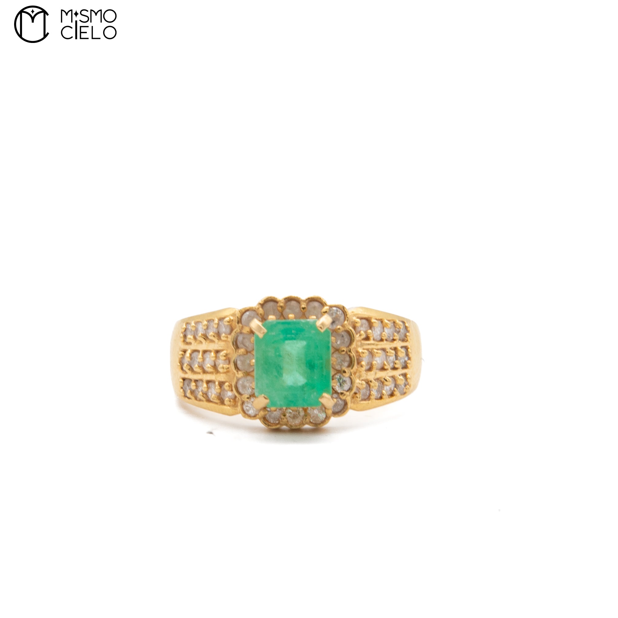 18ct Emerald and Diamond 6.0g Ring Size 17