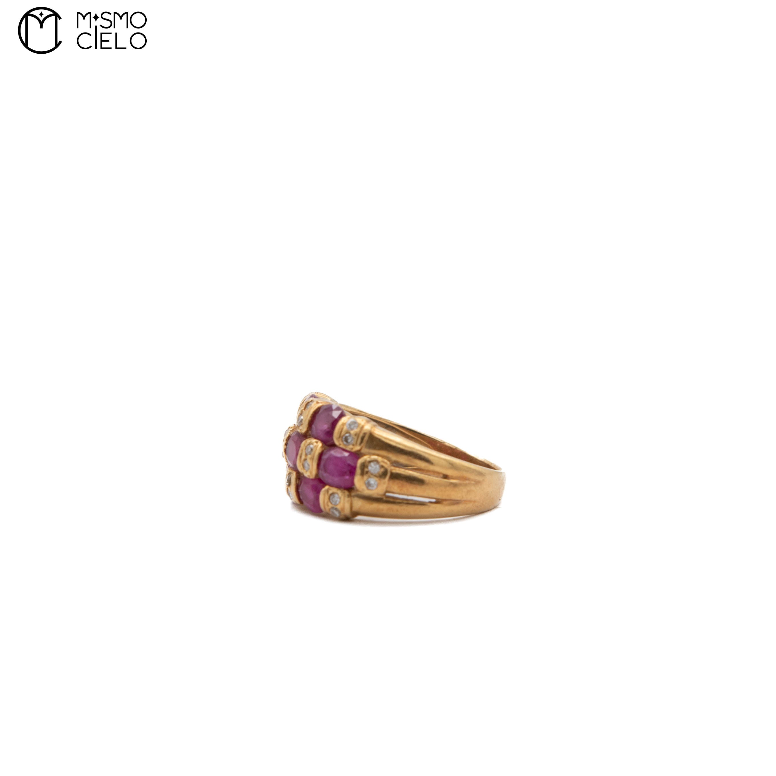 K18 Ruby and Diamond Ring 4.60g Size 9