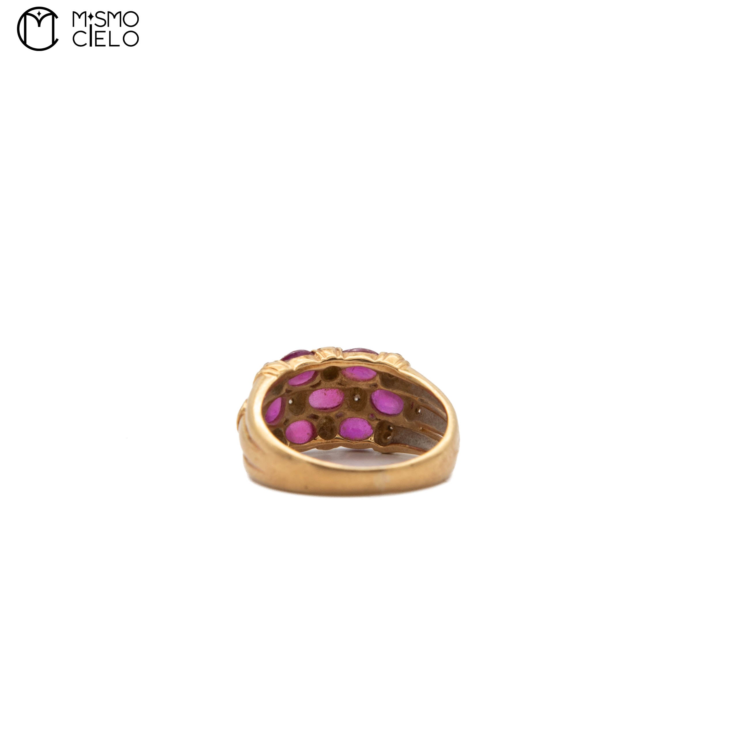 K18 Ruby and Diamond Ring 4.60g Size 9