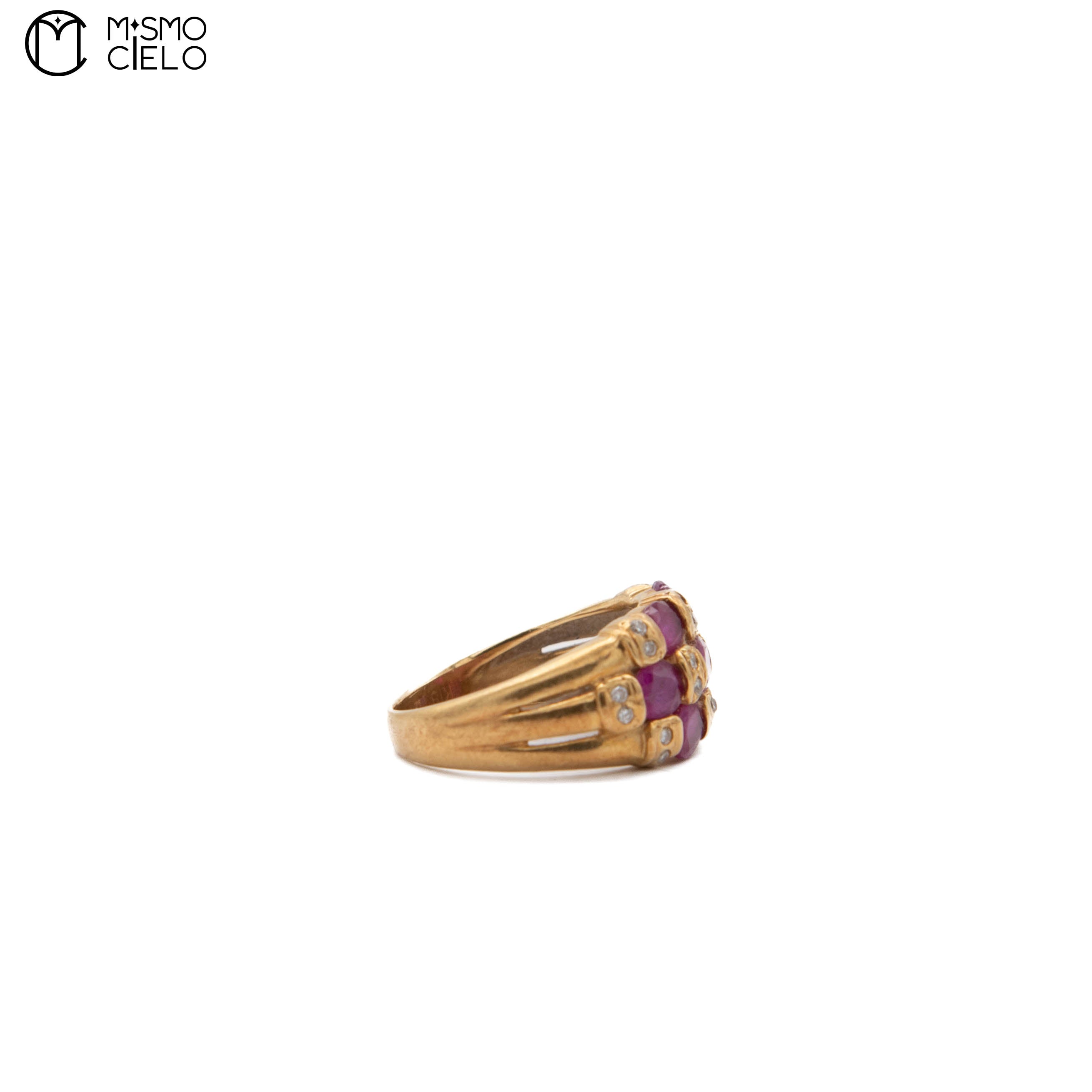 K18 Ruby and Diamond Ring 4.60g Size 9