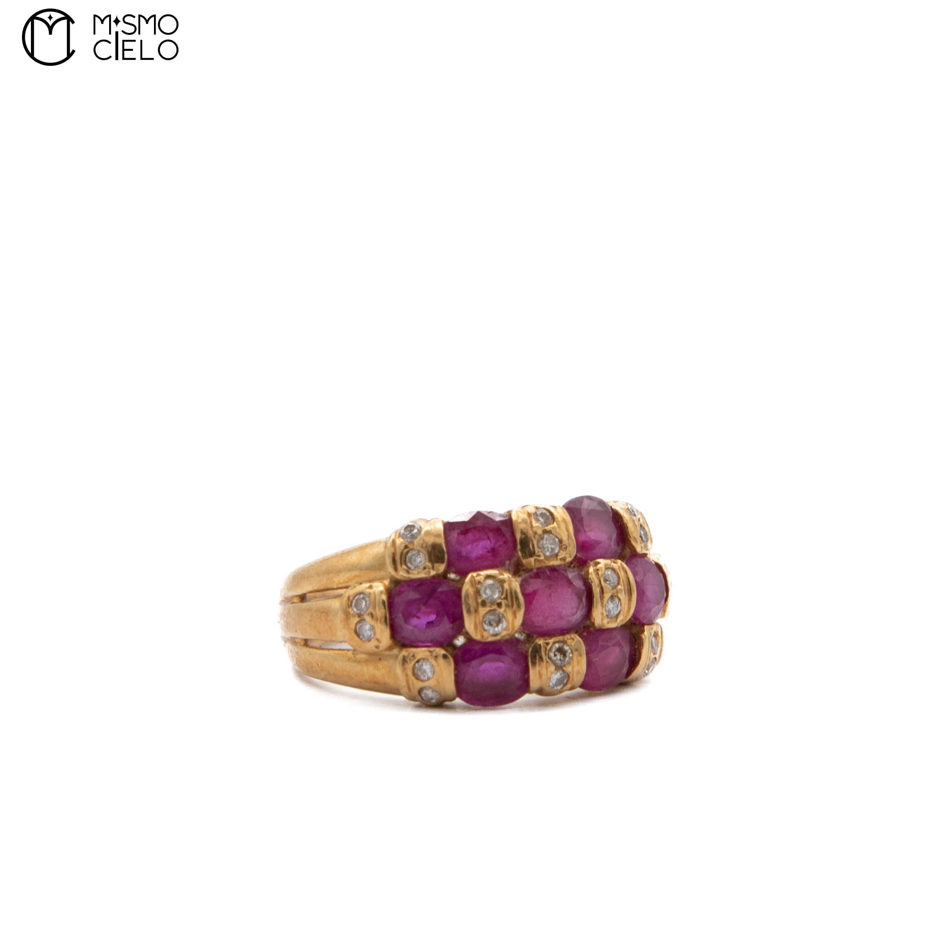 K18 Ruby and Diamond Ring 4.60g Size 9