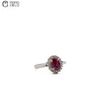 900Pt Ruby and Diamond Ring 3.64g Size 9