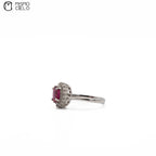 900Pt Ruby and Diamond Ring 3.64g Size 9