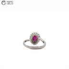 900Pt Ruby and Diamond Ring 3.64g Size 9