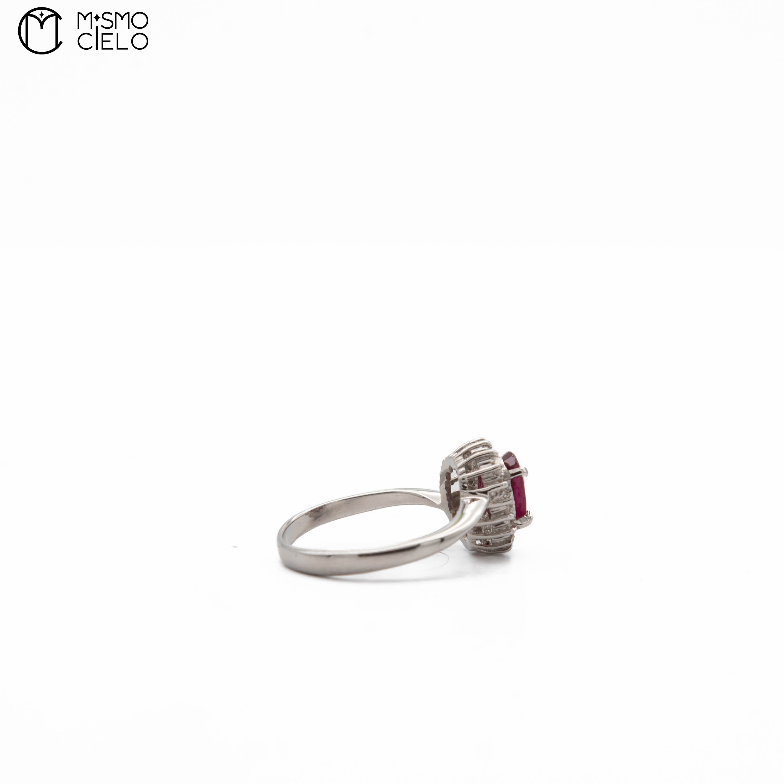 900Pt Ruby and Diamond Ring 3.64g Size 9