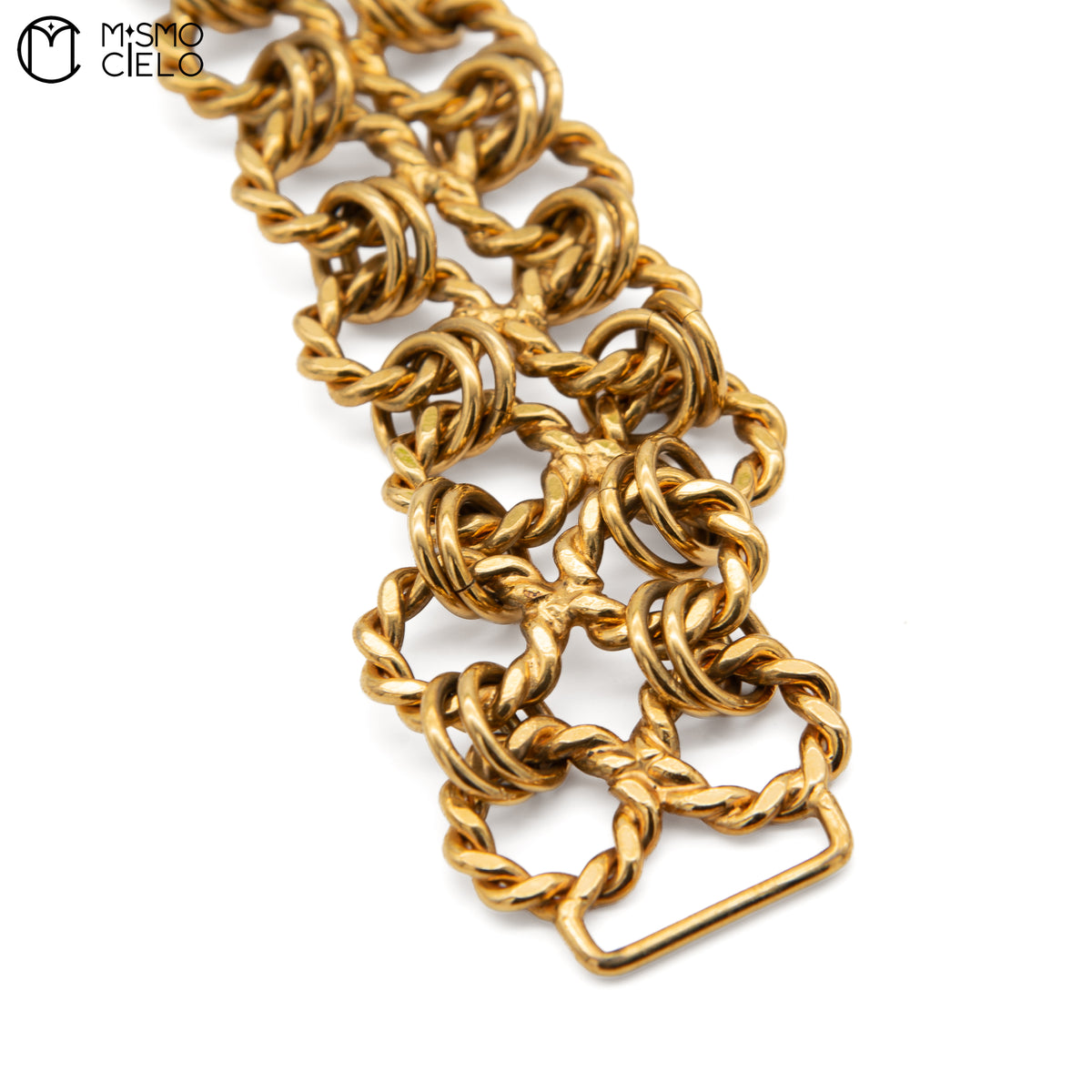 Rectangle Leather Coco Mark Chain Belt