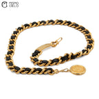Coco Mark Leather Chain Belt
