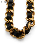 Coco Mark Leather Chain Belt