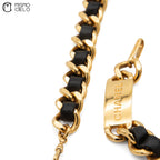 Coco Mark Leather Chain Belt