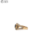 K18 Sapphire and  Diamond Ring 3.3g Size 9.5