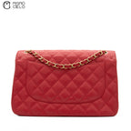 Red 30 Matelasse Classic Caviar Skin Double Flap Shoulder Bag