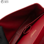 Red 30 Matelasse Classic Caviar Skin Double Flap Shoulder Bag