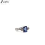 900Pt Tanzanite and  Diamond Ring 5.0g Size 9
