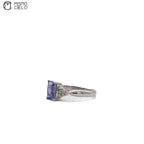 900Pt Tanzanite and  Diamond Ring 5.0g Size 9