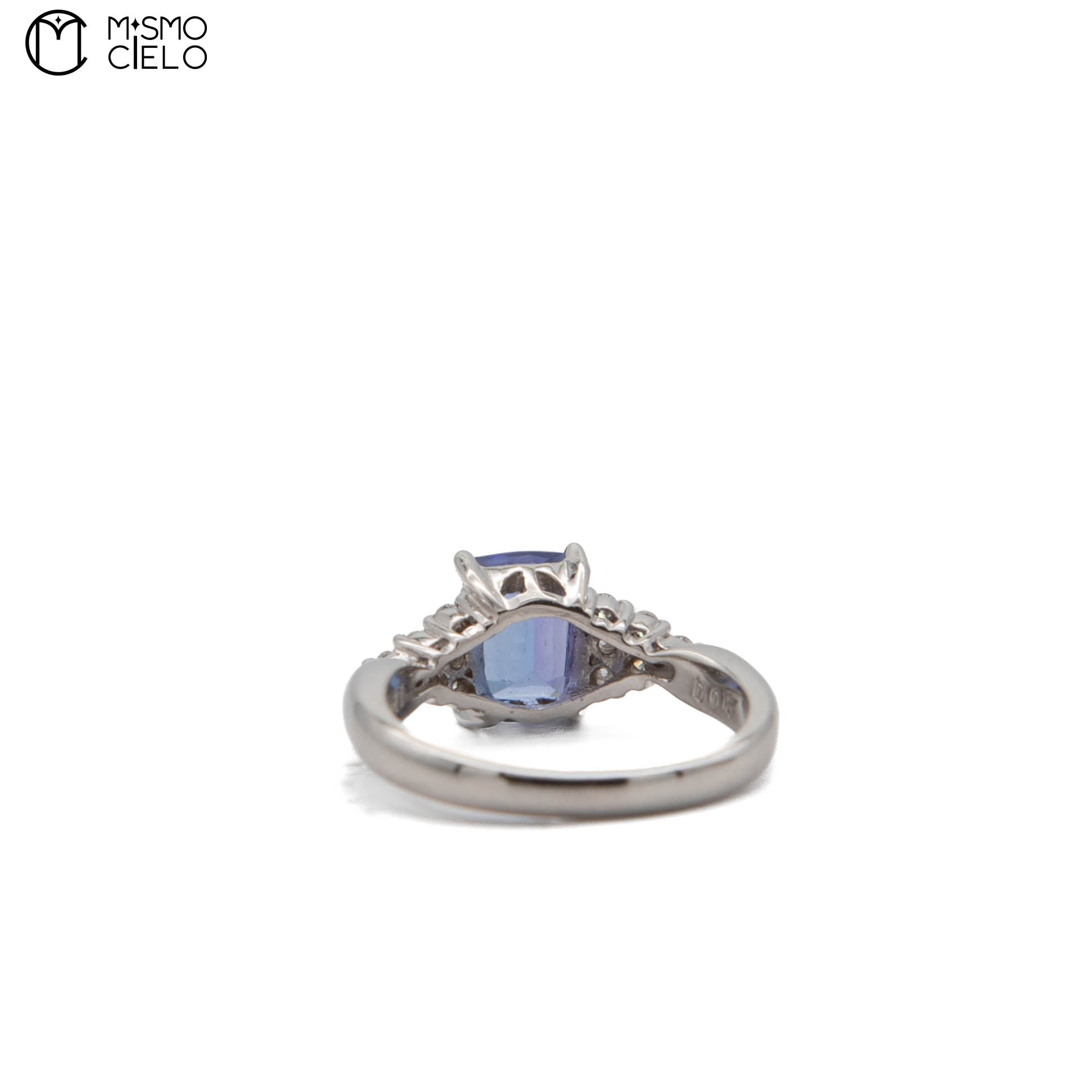 900Pt Tanzanite and  Diamond Ring 5.0g Size 9