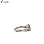 900Pt Tanzanite and  Diamond Ring 5.0g Size 9