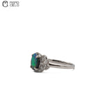 900Pt Opal and Diamond Ring 4.3g Size 10
