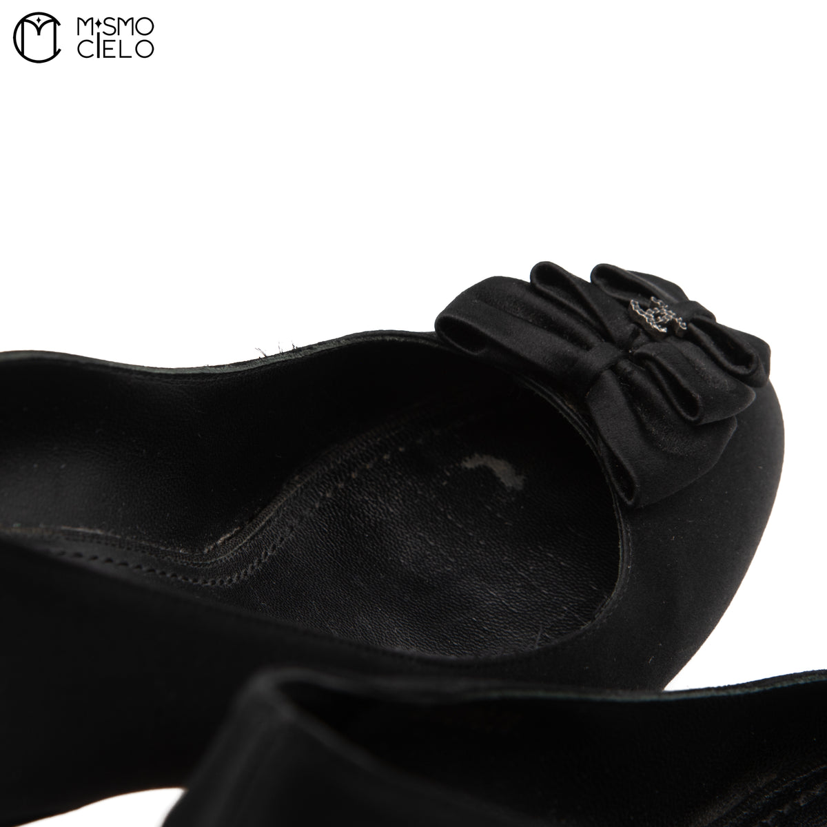 Black Satin Coco Mark Pumps Size 36C *