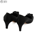 Black Satin Coco Mark Pumps Size 36C *