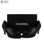 Black Satin Coco Mark Pumps Size 36C *