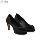 Black Satin Coco Mark Pumps Size 36C *