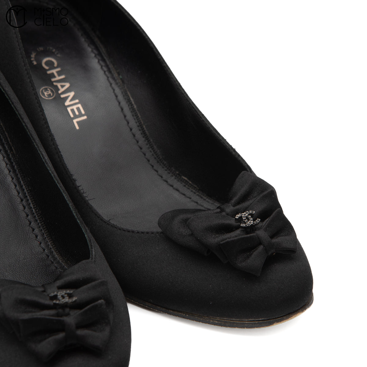 Black Satin Coco Mark Pumps Size 36C *