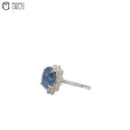 900PT Non Heated Sapphire and Diamond Ring