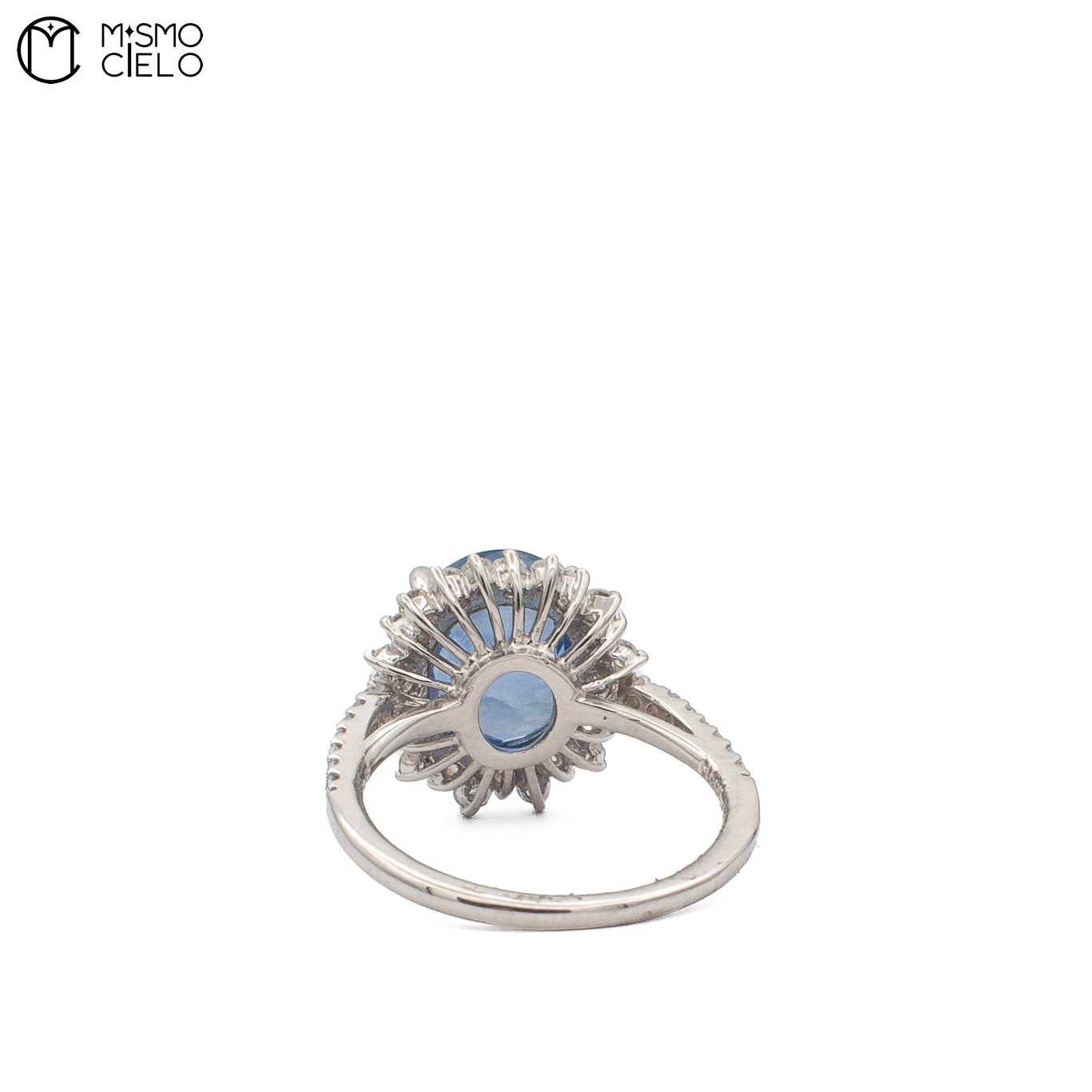 900PT Non Heated Sapphire and Diamond Ring