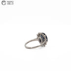 900Pt Royal Blue Sapphire and Diamond Ring