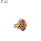 K18 Ruby and Diamond Ring 5.11g Size 13