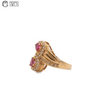 K18 Ruby and Diamond Ring 5.11g Size 13