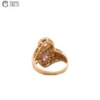 K18 Ruby and Diamond Ring 5.11g Size 13