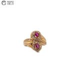 K18 Ruby and Diamond Ring 5.11g Size 13