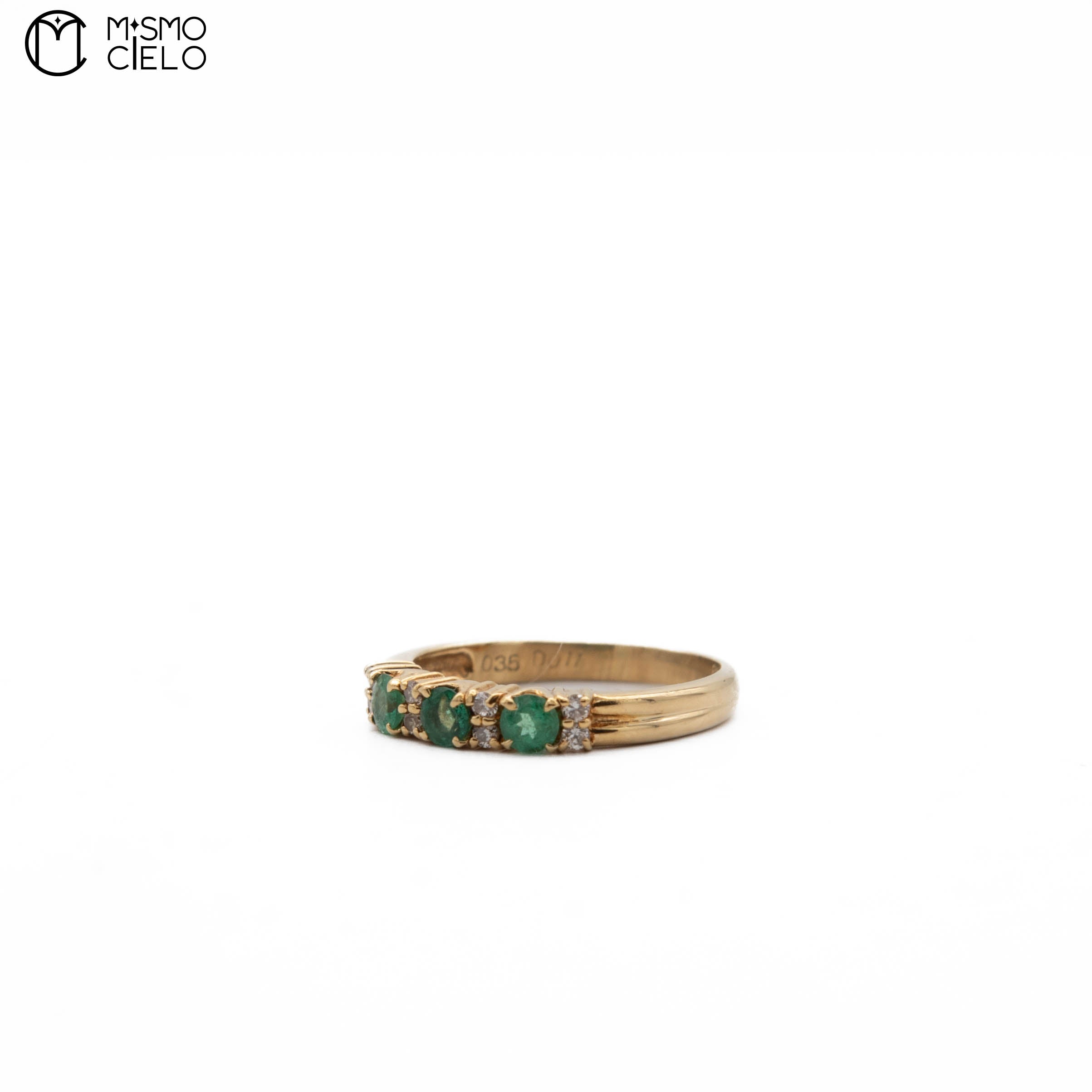 K18 Emerald and Diamond Ring Size 11