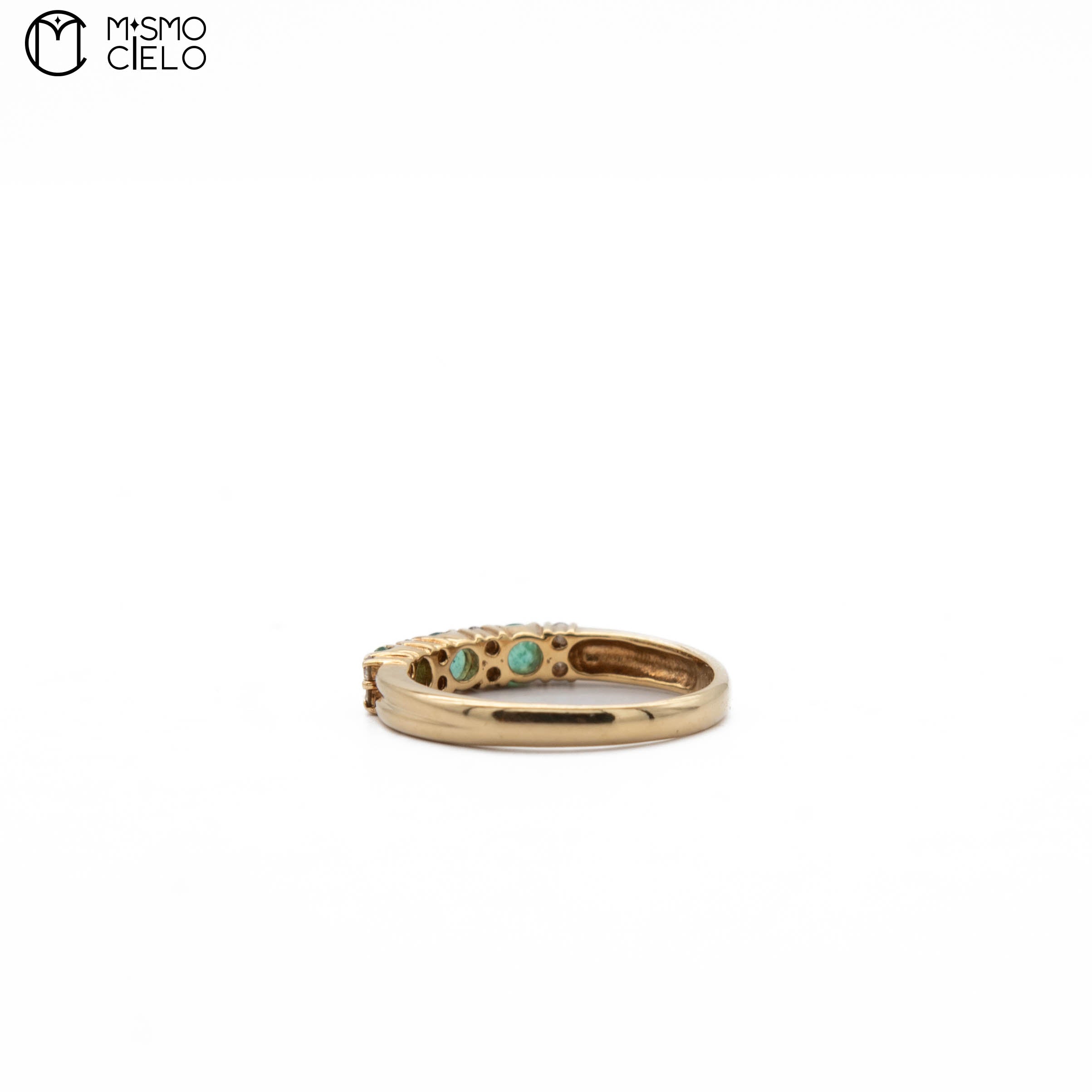 K18 Emerald and Diamond Ring Size 11