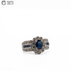 900Pt Sapphire and Diamond Ring