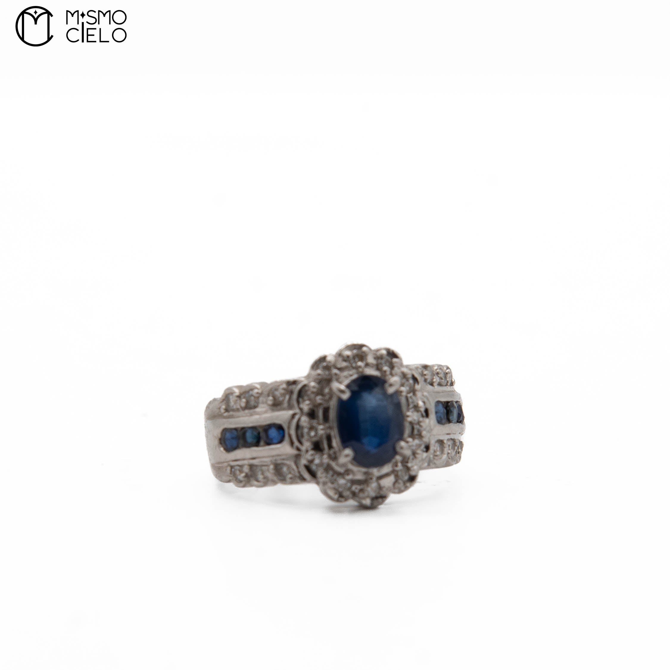 900Pt Sapphire and Diamond Ring