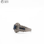900Pt Sapphire and Diamond Ring