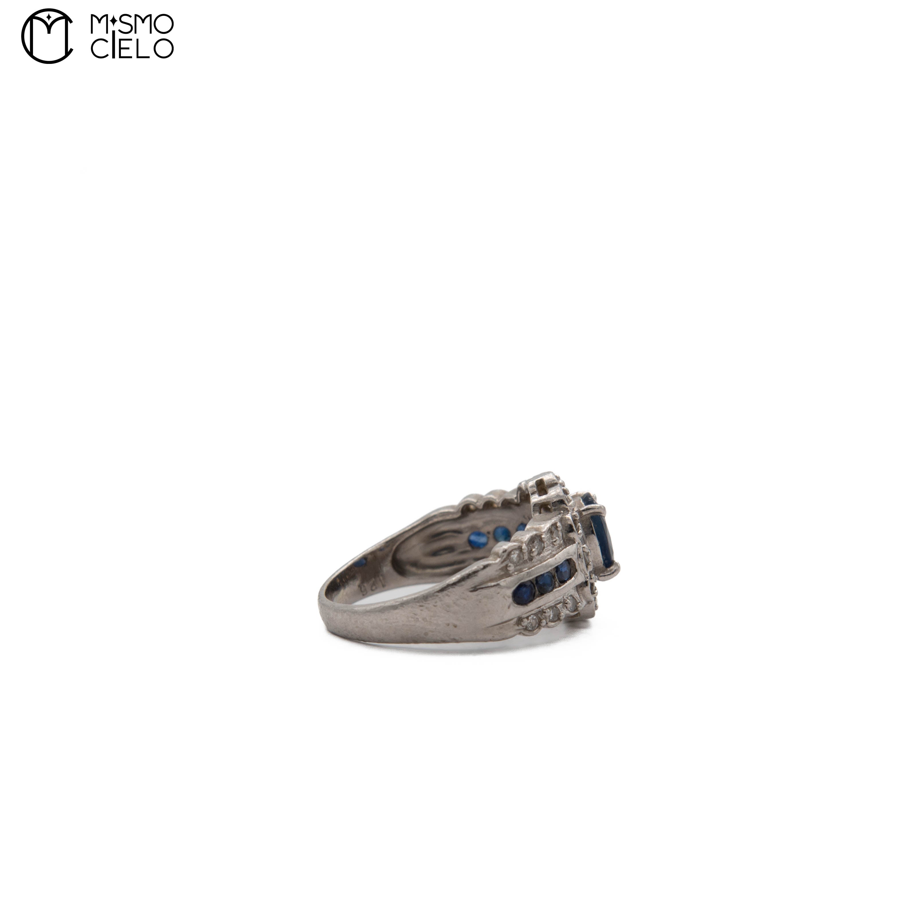 900Pt Sapphire and Diamond Ring