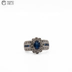 900Pt Sapphire and Diamond Ring