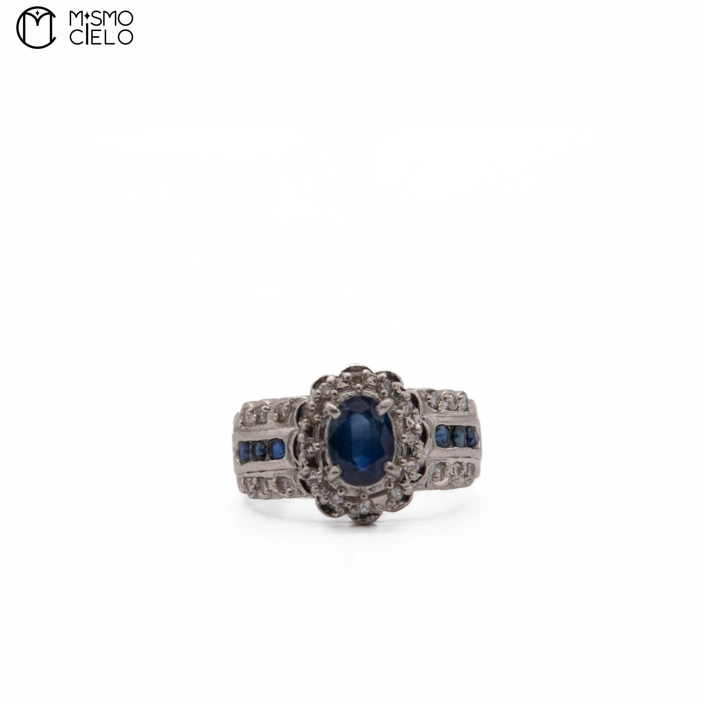 900Pt Sapphire and Diamond Ring