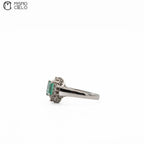 900Pt Emerald and Diamond Ring 4.3g Size 12