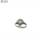 900Pt Emerald and Diamond Ring 4.3g Size 12