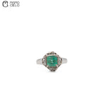 900Pt Emerald and Diamond Ring 4.3g Size 12