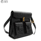 Cassandre Crocodile Embossed Utility Bag with Front Pockets