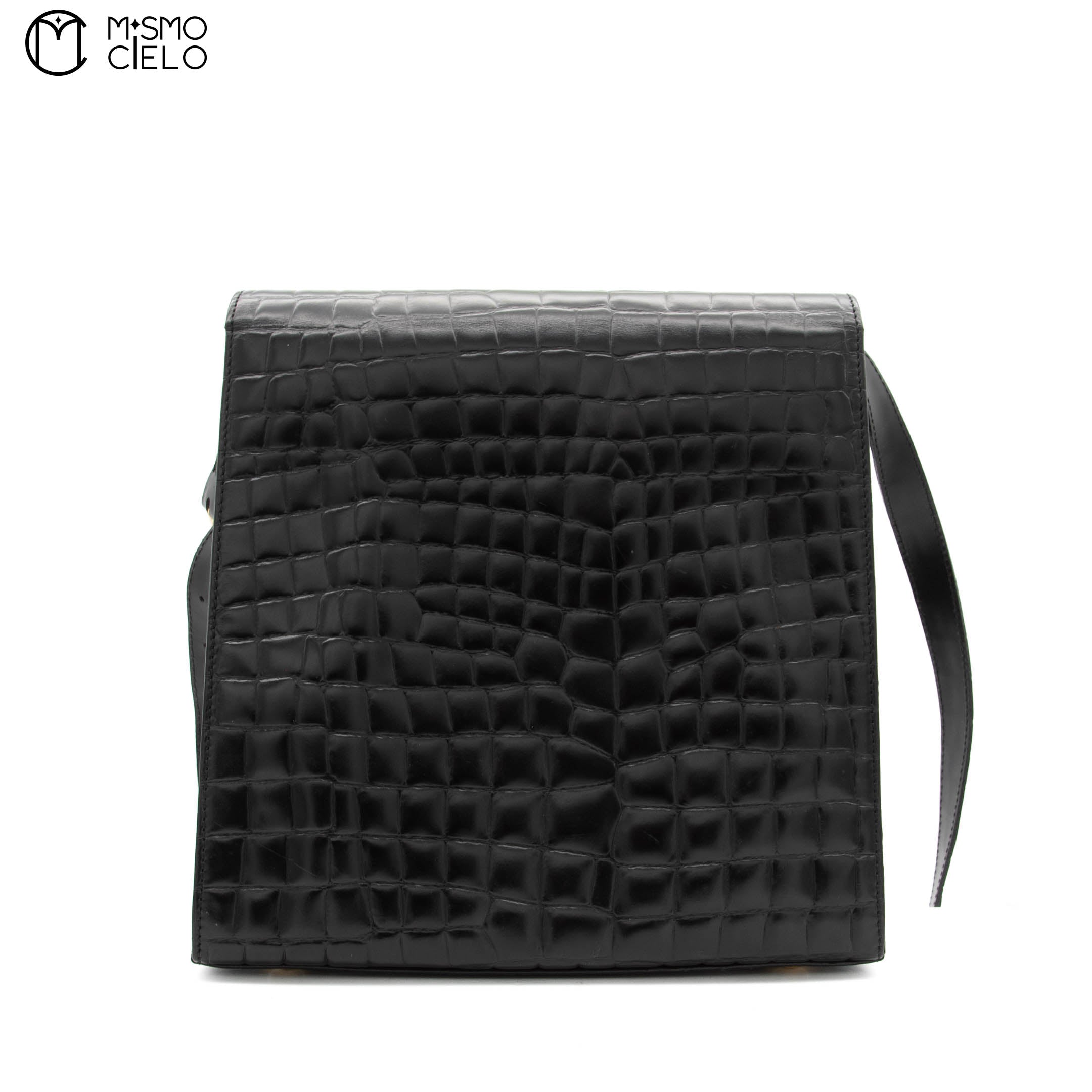 Cassandre Crocodile Embossed Utility Bag with Front Pockets