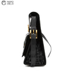 Cassandre Crocodile Embossed Utility Bag with Front Pockets