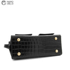 Cassandre Crocodile Embossed Utility Bag with Front Pockets