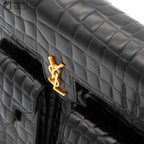 Cassandre Crocodile Embossed Utility Bag with Front Pockets